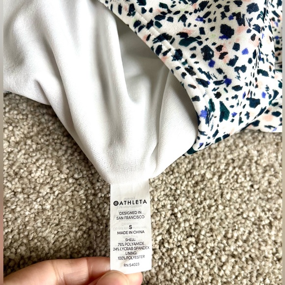 Athleta Swim Aqualuxe Confetti Loop Front One Piece Swimsuit size small - Picture 5 of 6